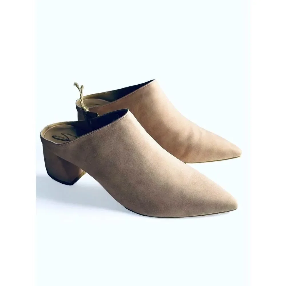 Seven7 Women’s Blush Monika Faux Leather Pointed Toe Slip On Mules Pink Sz 9